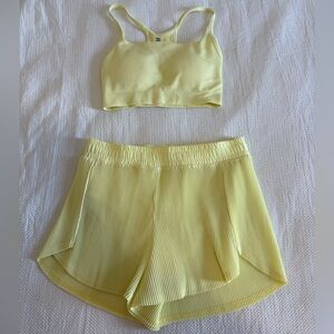 All in Motion Yellow Ribbed Workout Set